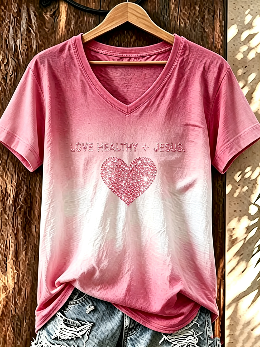 Women Wearing Pink Printed T-Shirt In October