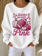 Women'S Pink Rugby Waffle Sweatshirt