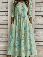 Women's Casual Plant Print Maxi Dress