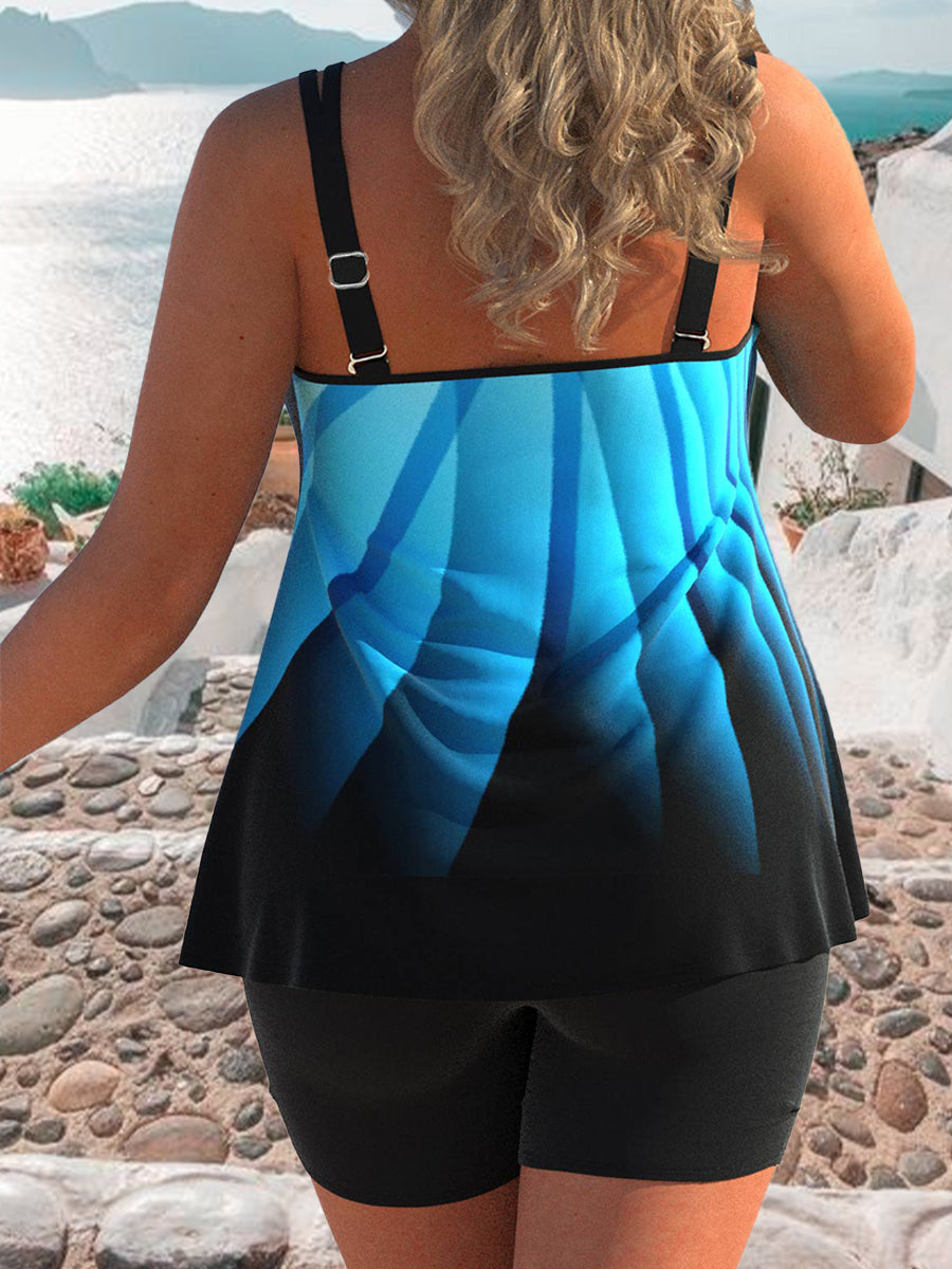 Gradient Color Casual Women Swimsuit