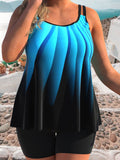 Gradient Color Casual Women Swimsuit