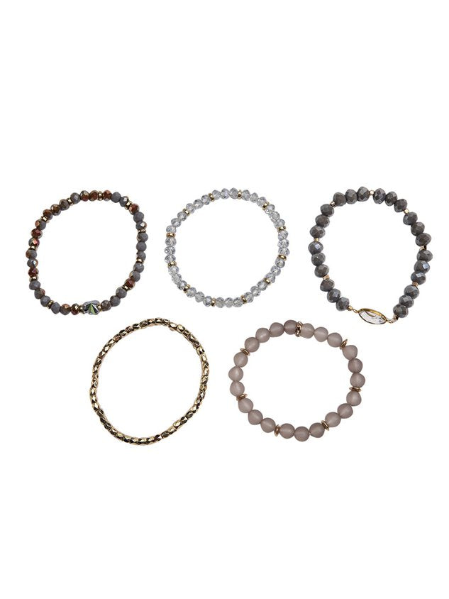 4Pcs Leisure Blue Crystal Multilayer Bracelet Set