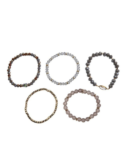 4Pcs Leisure Blue Crystal Multilayer Bracelet Set