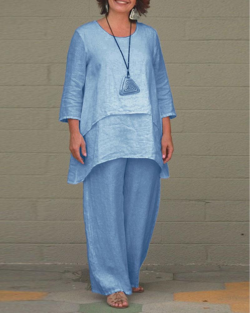 Women Comfortable Solid Color Suit