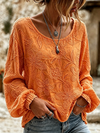 Women'S Plant Flower Printed Cotton And Linen Shirt