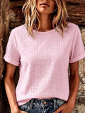Women'S Pink Art Printed Casual T-Shirt