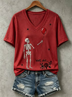 Women's Halloween Well, shit... Print V Neck T-Shirt