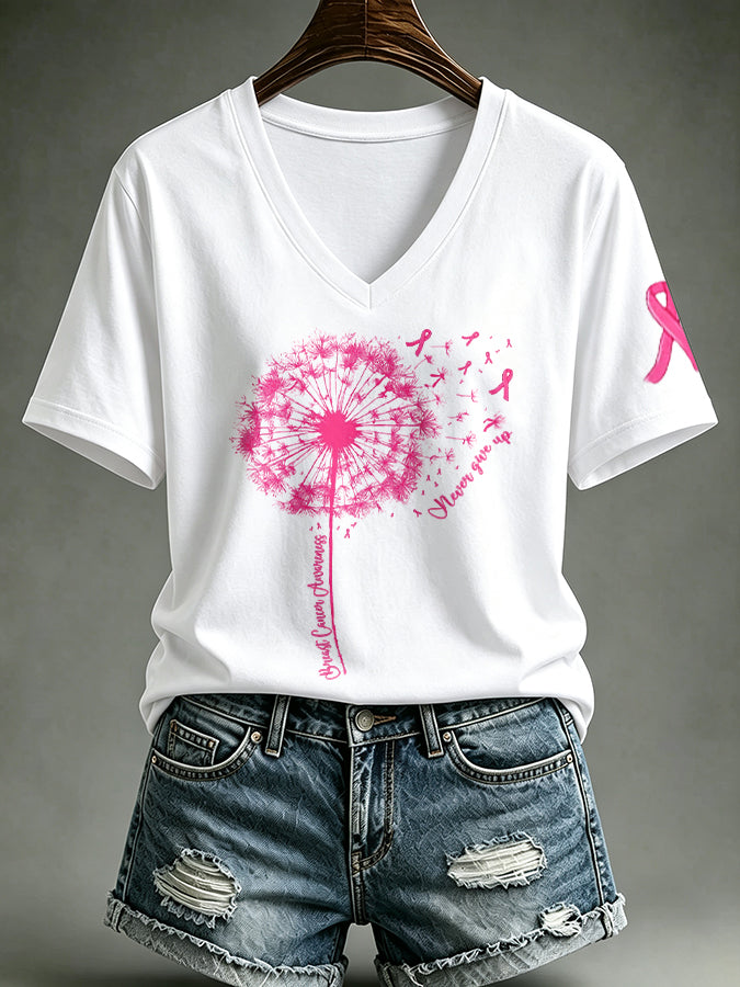 Women's Never Giver Up Print T-shirt