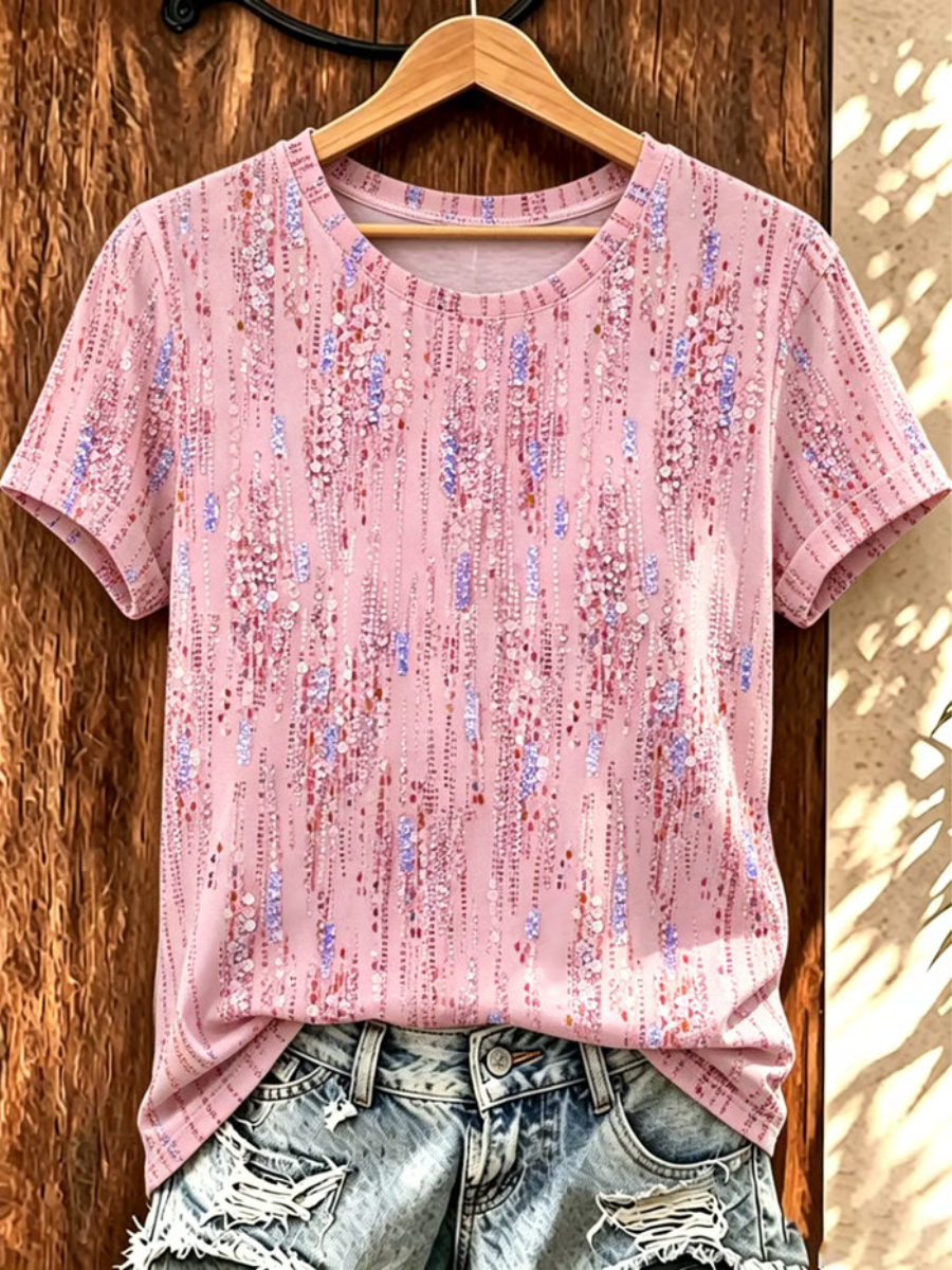Women's Breast Cancer Awareness Print Casual T-Shirt