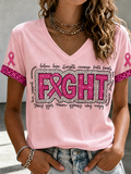 Women'S Breast Cancer Awareness Printed T-Shirt