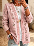 Women'S Casual Pink gradient Cardigan Top