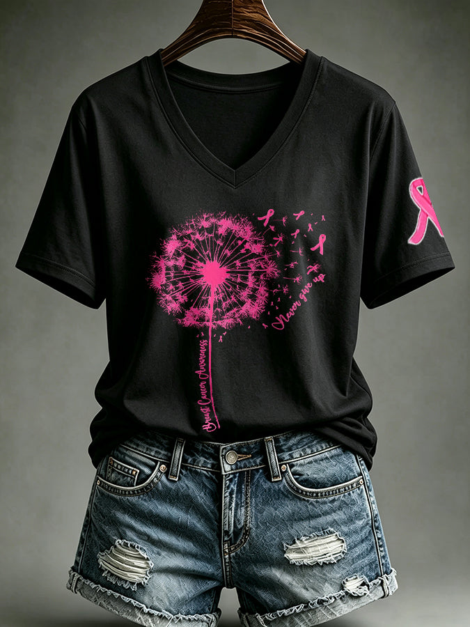 Women's Never Giver Up Print T-shirt