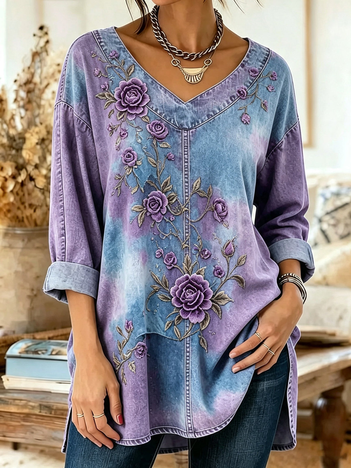 Women's Autumn Leisure Art Printed Dress