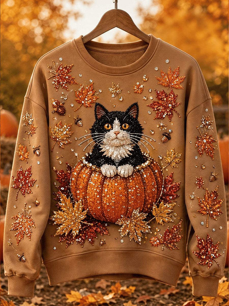 Women's Autumn Casual Animal Print Crewneck Sweatshirt