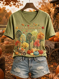 Women's Fall Is My Favorite Color Trees Print Short-sleeved T-shirt