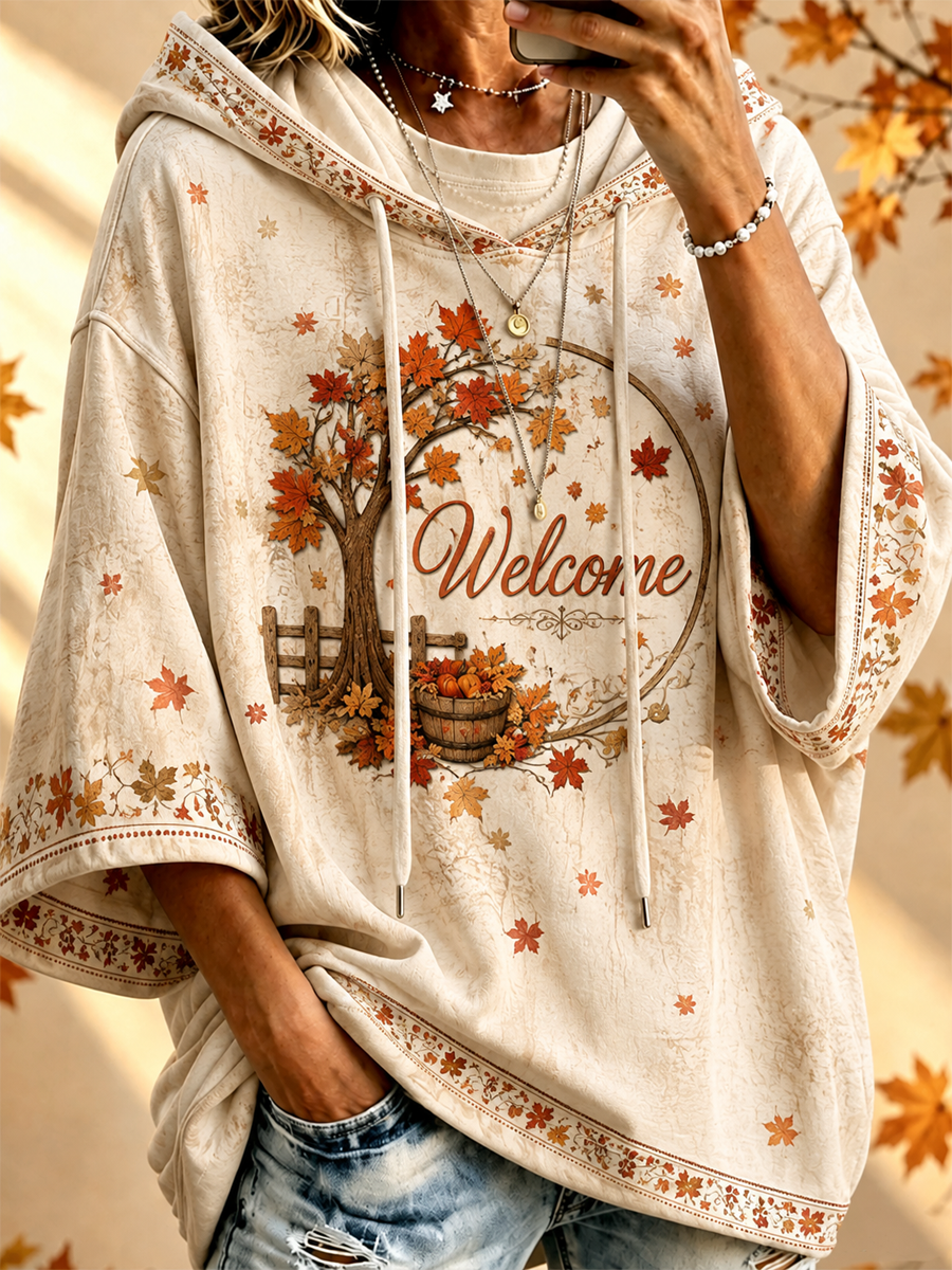 Women’s Fall Trees Fall Leaves Printed Hoodie