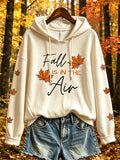 Women's autumn theme pattern printed casual hoodie