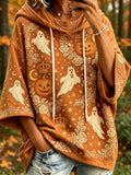 Women's Autumn Halloween Element Pattern Printed Casual Hoodie