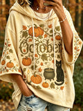 Women's Autumn Halloween Element Pattern Printed Casual Hoodie