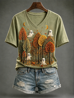 Women's Halloween In The Fall Short-sleeved T-shirt