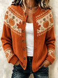 Women's Cozy Season Printed Casual Cardigan
