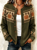 Women's Cozy Season Printed Casual Cardigan