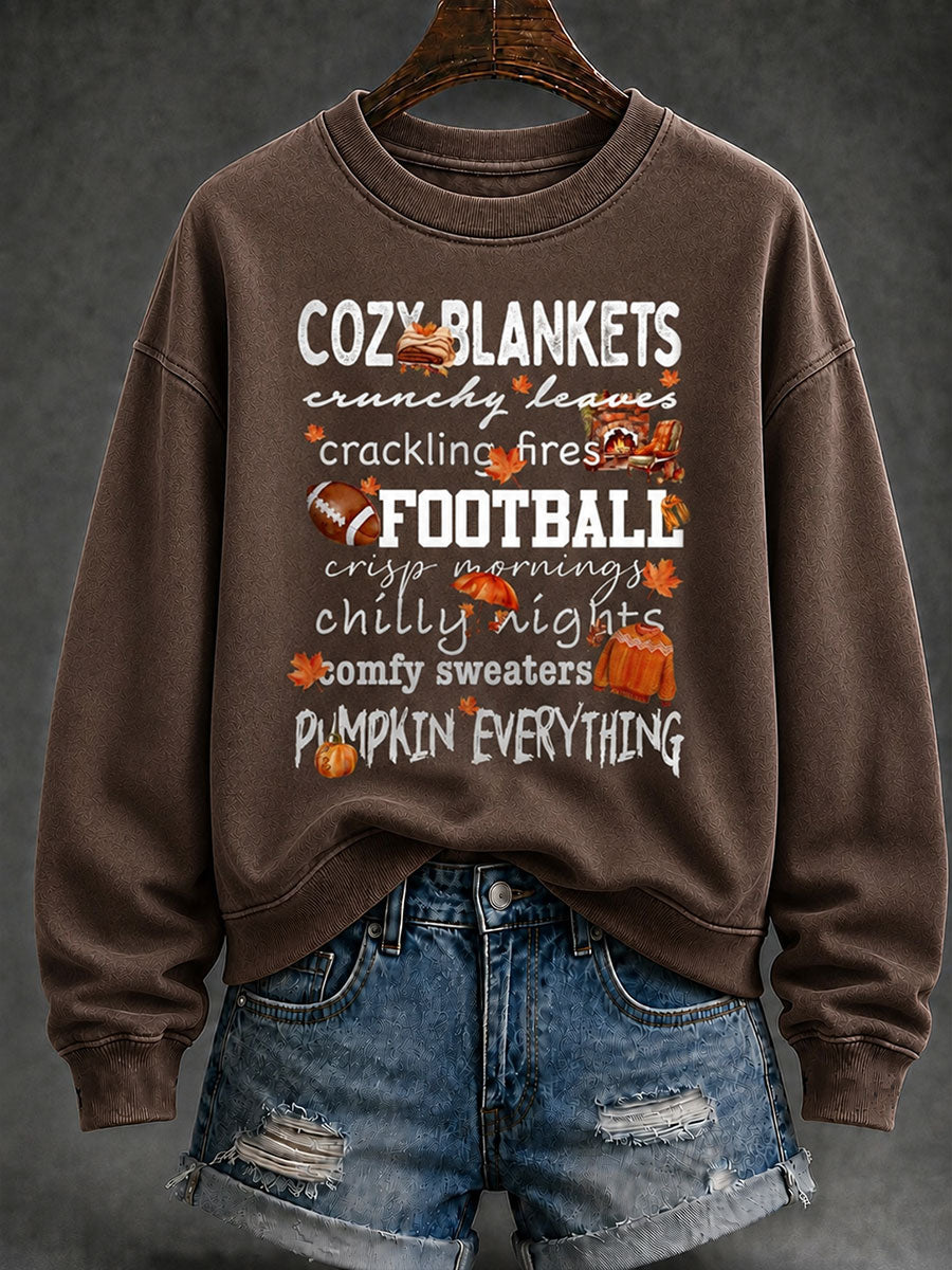 Women's COZY BLANKETS Crunchy Leaves Crackling Fires Regular Sweatshirt