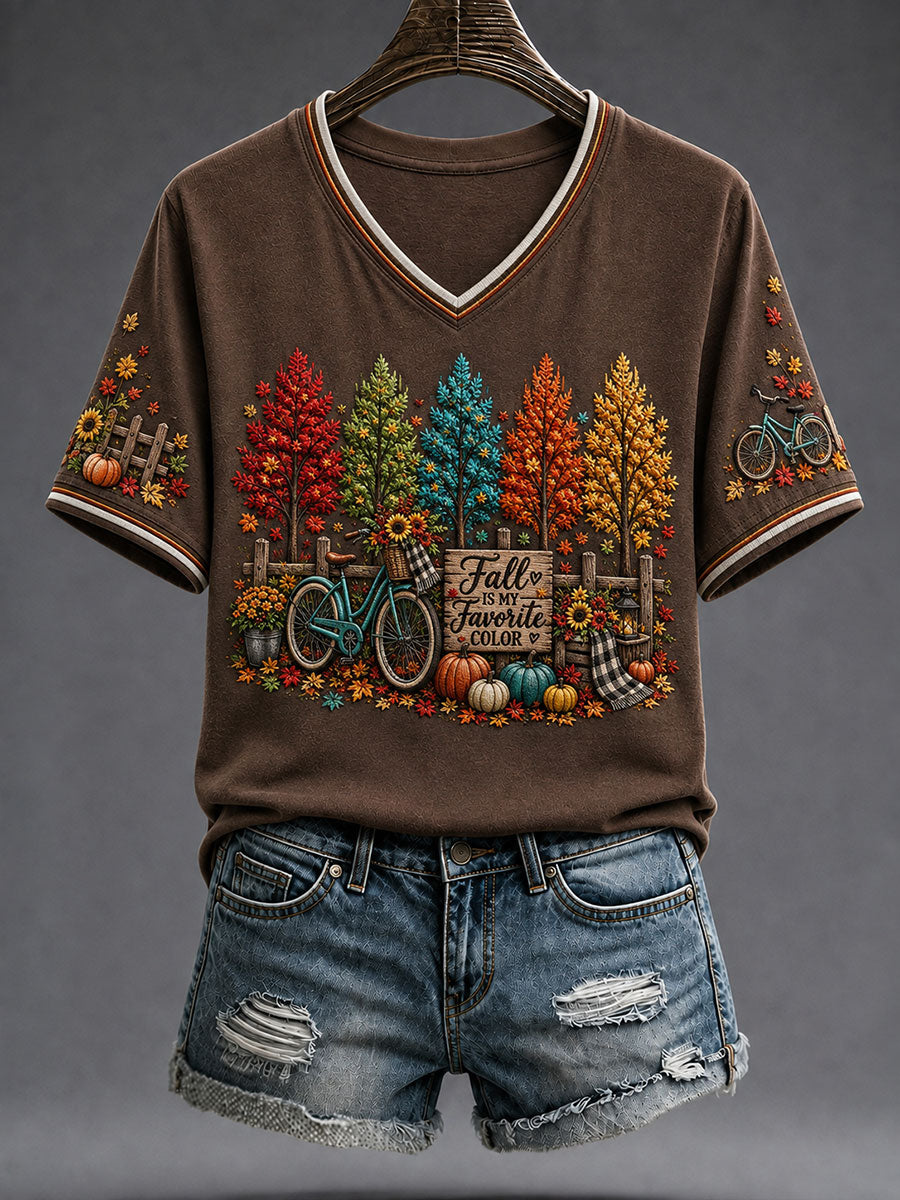 Women's Fall Is My Second Favorite Color V-neck T-shirt