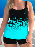 Casual Gradient Floral Print Women Swimsuit