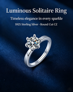 Classic six-prong solitaire diamond engagement ring