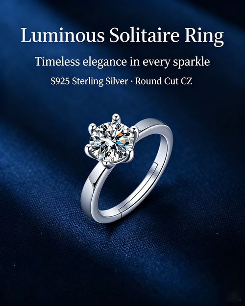 Classic six-prong solitaire diamond engagement ring