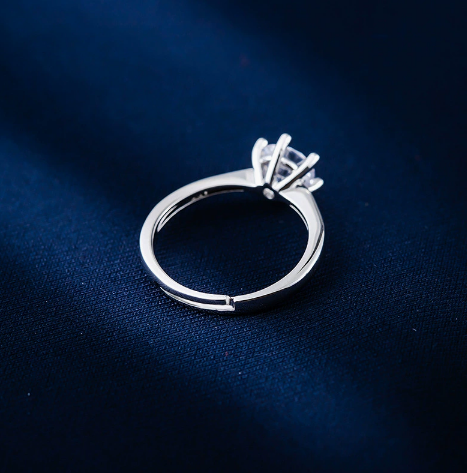 Classic six-prong solitaire diamond engagement ring