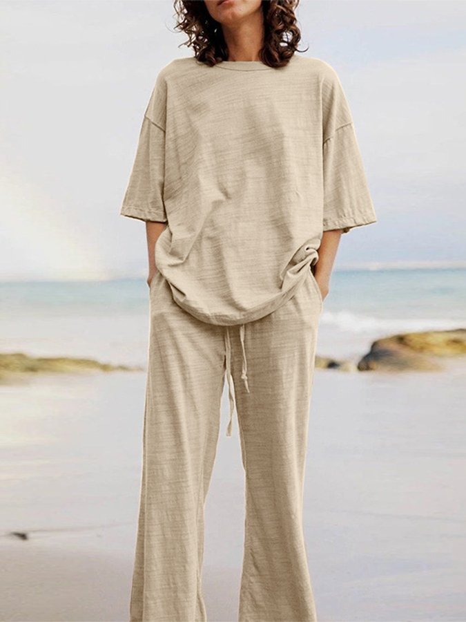 Women's Casual Solid Color Pocket Set