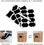 24 pcs Plastic Kitchen and Pantry Organization Canisters for Cereal, Dry Food, Flour and Sugar