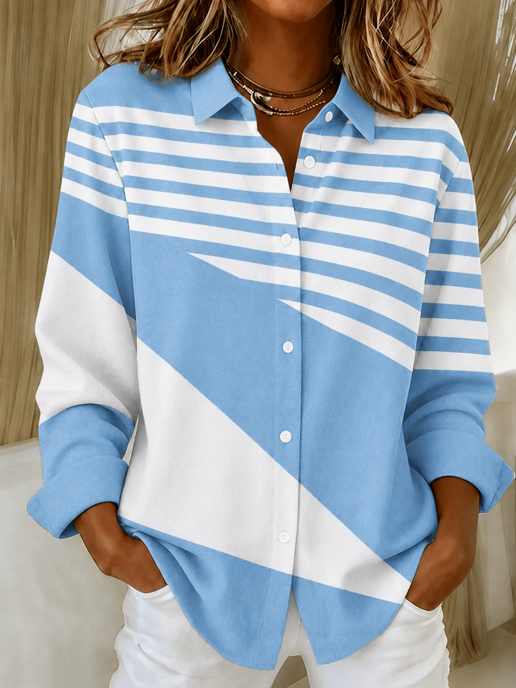 Printing Shirt Collar Abstract Graphic Vintage Shirt