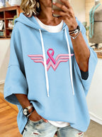 Women'S Vintage Pink Art Print Hoodie