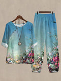 Bloom Painting Print Casual Two Piece