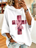 Women'S Vintage Pink Art Print Hoodie
