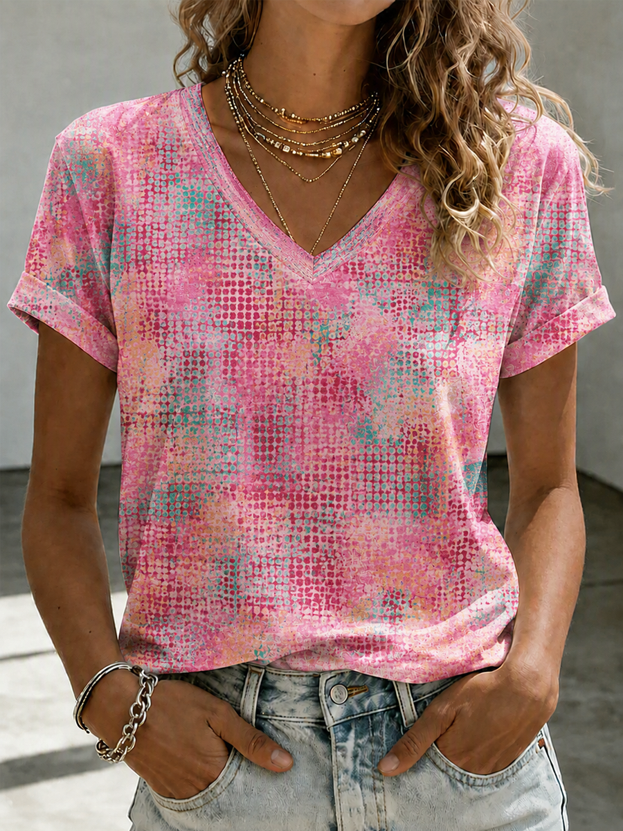Women'S Breast Cancer Awareness Print Short Sleeve T-Shirt