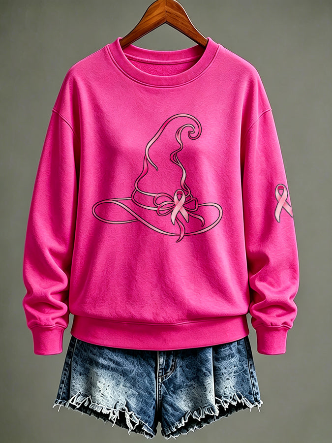 Women'S Breast cancer awareness Print Sweatshirt