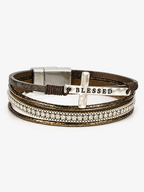Breast Cancer Prevention And Control Propaganda Belief Cross Multi Layer Bracelet