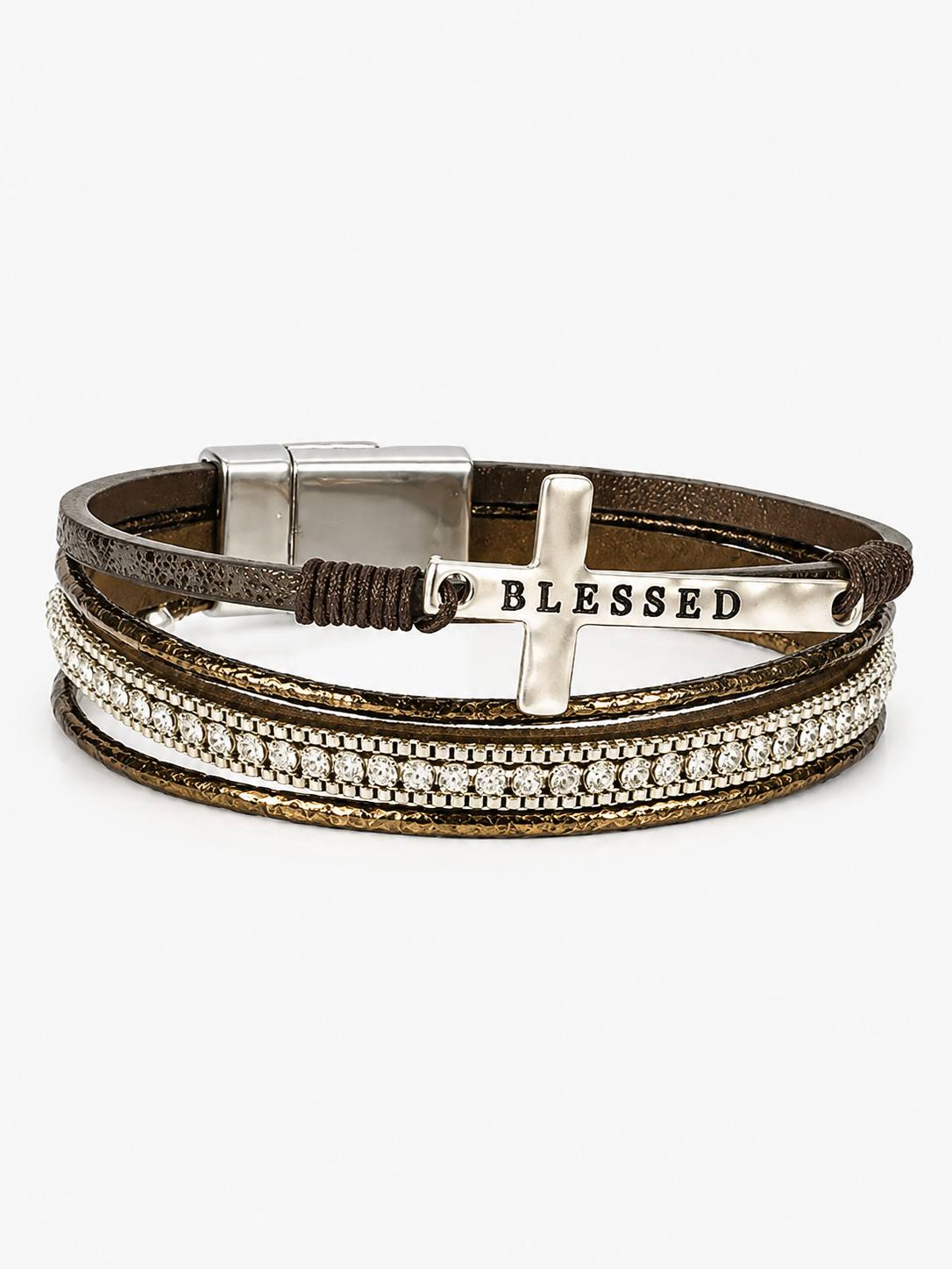 Breast Cancer Prevention And Control Propaganda Belief Cross Multi Layer Bracelet