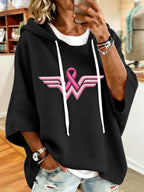 Women'S Vintage Pink Art Print Hoodie