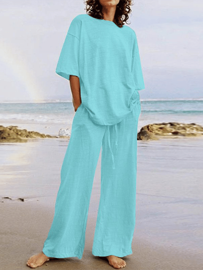 Women's Casual Solid Color Pocket Set