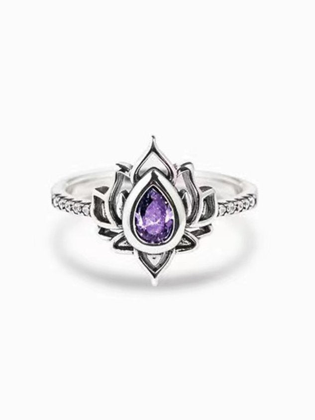 Vintage Floral All Season Metal Wedding Metal Crystal Hot List Ring Ring for Women