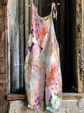 Women'S Flower Print Sleeveless Casual Jumpsuit