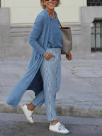 Simple Casual Loose Top Pants Coat Three Piece Suit