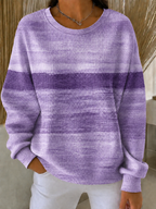 Women'S Breast Cancer Promotional Print Casual Waffle Sweatshirt