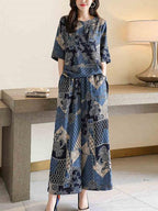 Ethnic Printing Irregular Casual Two-piece Suits