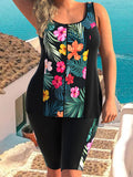 Flower Print Casual Women Swimsuit